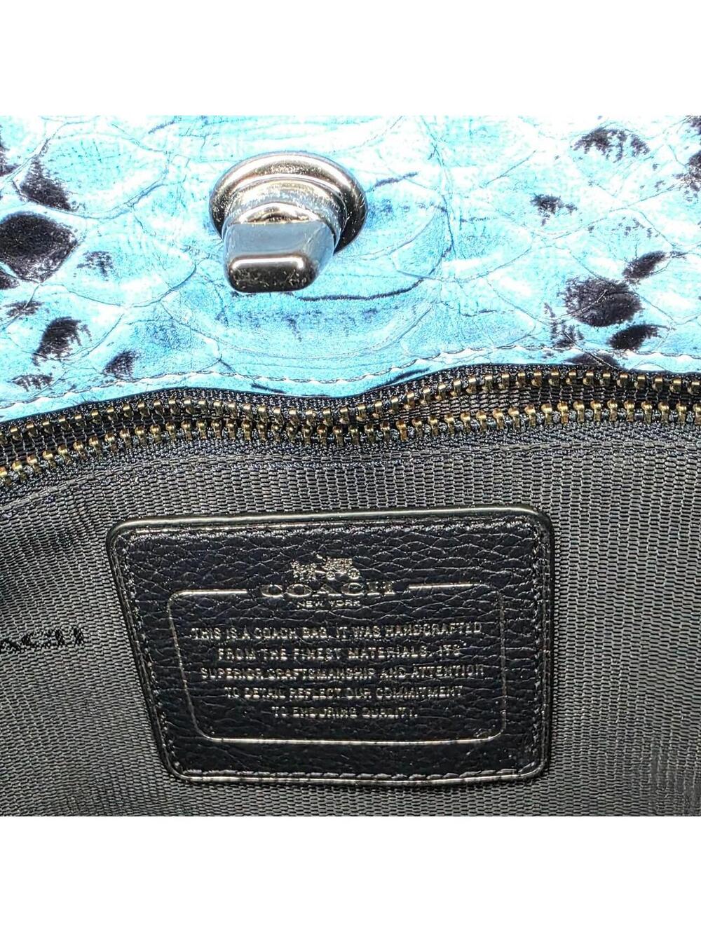 🍒Coach Gramercy Blue Python Embossed 2 way Satchel🍒 - Picture 5 of 6
